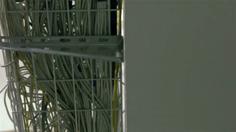 Network and power cables, abstract flow of information in internet networks Stock Footage 33639563