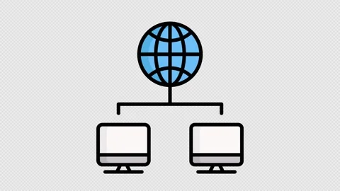 Network animated icon Stock Footage 295604452