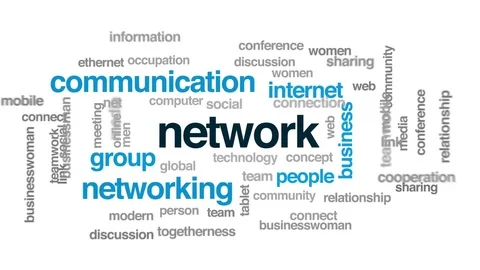 Network animated word cloud, text design animation. Stock Footage 75377137