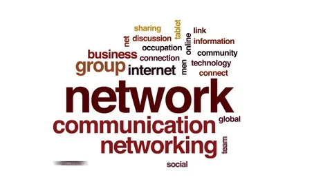 Network animated word cloud, text design animation. Stock Footage 75498224