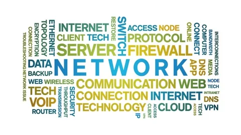 Network animated word cloud,animation tag kinetic typography seamless loop. Stock Footage 328026637