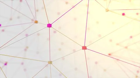 Network animation connected cube on white background. 3d illustration Stockfoto's