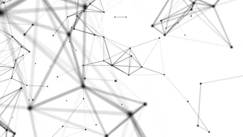 Network animation connected dots on white background. Pleomax effect. Seamless Stock Footage