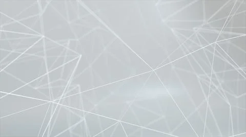 Network animation connected dots on white background. 3d illustration Stock Photos