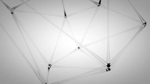 Network animation connected lines dots Stock Illustration