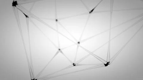 Network animation connected lines dots Stock Illustration