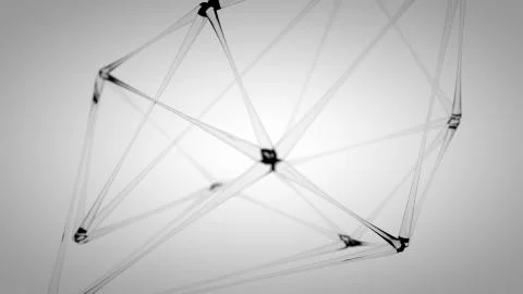 Network animation connected lines dots Stock Illustration