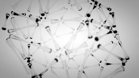 Network animation connected lines dots Иллюстрация