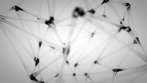 Network animation connected lines dots Illustrazione stock