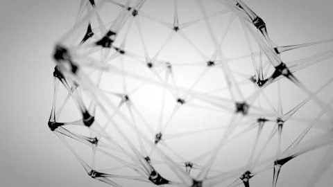 Network animation connected lines dots Illustrazione stock