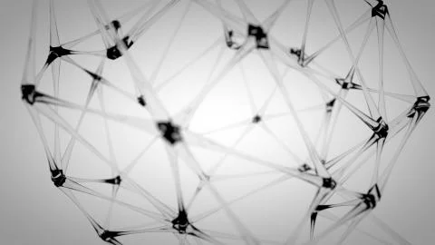 Network animation connected lines dots Stock Illustration