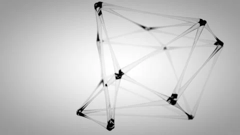 Network animation connected lines dots Stock Illustration