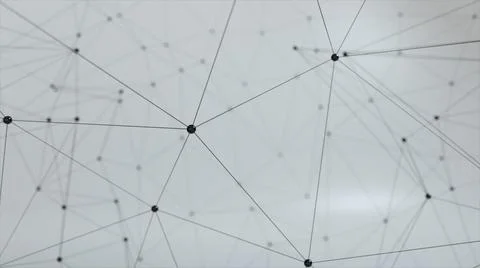 Network animation connected sphere on white background. 3d illustration Stockfoto's