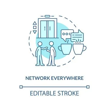 Network anywhere blue concept icon Stock Illustration