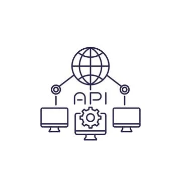 Network api vector line icon イラスト素材