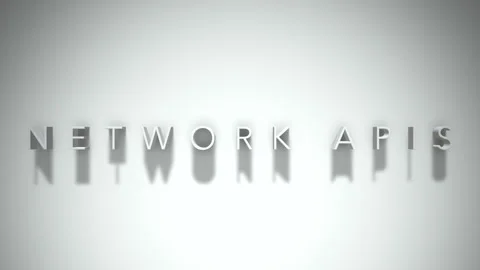 Network apis 3D title animation white text on a white background Stock Footage 299372530