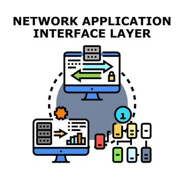Network application interface layer technology concept Stock Illustration