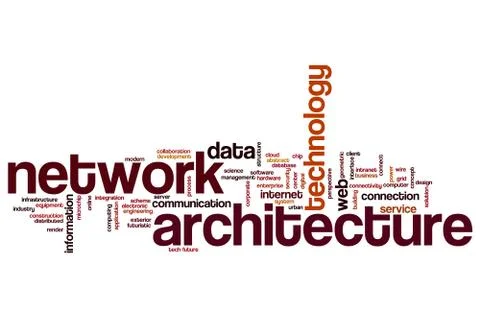 Network architecture word cloud Stock Illustration