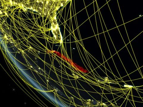 Network around Cuba from space イラスト素材