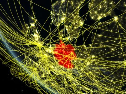 Network around Germany from space Illustrazione stock