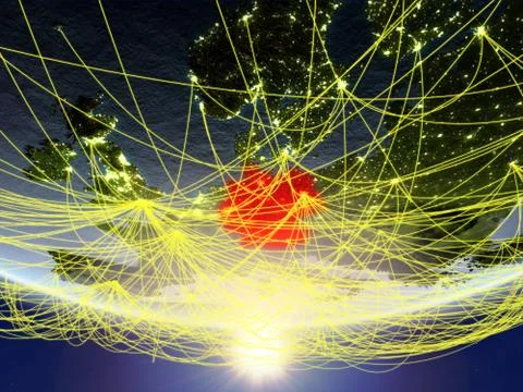 Network around Germany from space Illustrazione stock