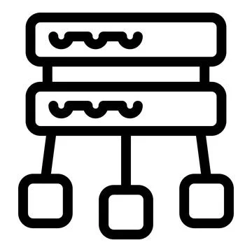 Network attached storage connecting three devices with cables Stock Illustration