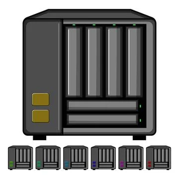 Network attached storage device for data server Stock Illustration