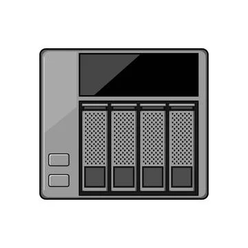 Network attached storage device managing digital data 스톡 일러스트
