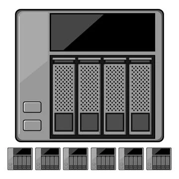 Network attached storage device managing digital data Stock Illustration