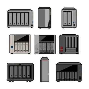 Network attached storage devices for data management concepts Stock Illustration