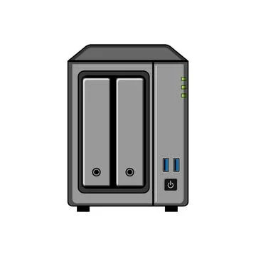 Network attached storage server data backup system 스톡 일러스트