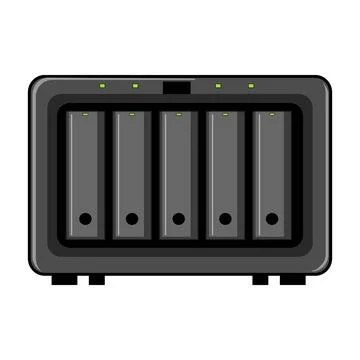 Network attached storage server data backup system Stock Illustration