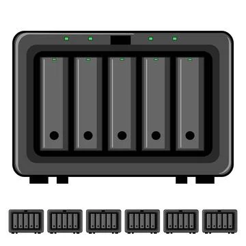 Network attached storage server data backup system Stock Illustration