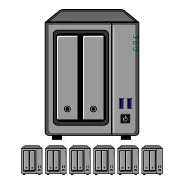 Network attached storage server data backup system Illustrazione stock