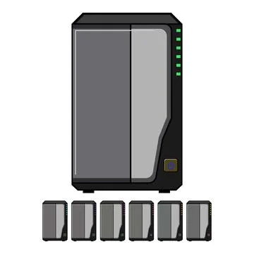 Network attached storage server for data management Stock Illustration