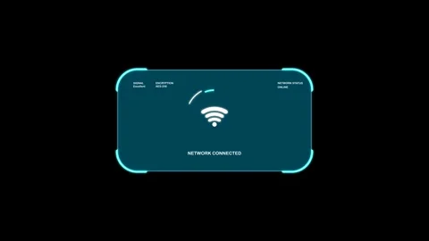 Network Authentication Connected Animation on Black Background Stock Footage 340197676