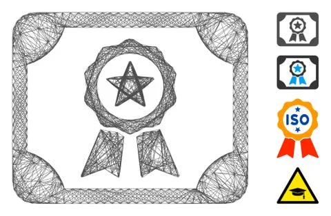 Network Authorize Diploma Vector Mesh Stock Illustration