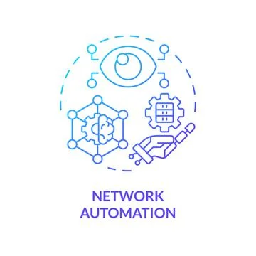 Network automation blue gradient concept icon Stock Illustration