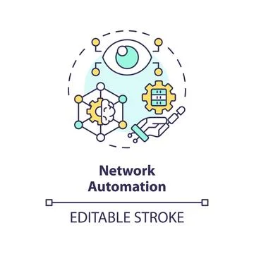 Network automation multi color concept icon Stock Illustration