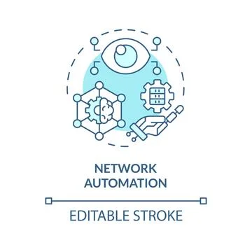 Network automation soft blue concept icon Stock Illustration