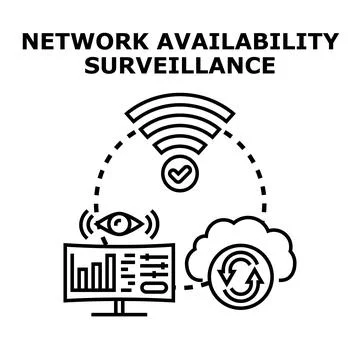 Network availability surveillance concept detecting performance Stock Illustration
