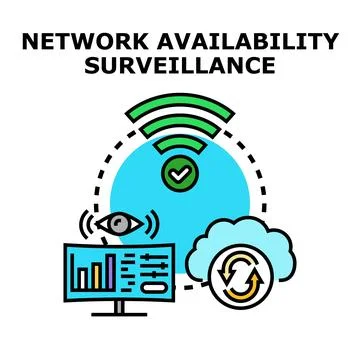 Network availability surveillance concept detecting performance Stock Illustration