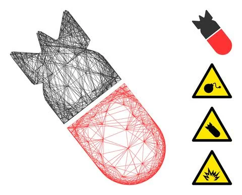 Network Aviation Bomb Vector Mesh 库存插图