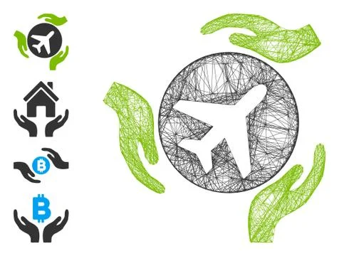 Network Aviation Care Hands Vector Mesh 스톡 일러스트