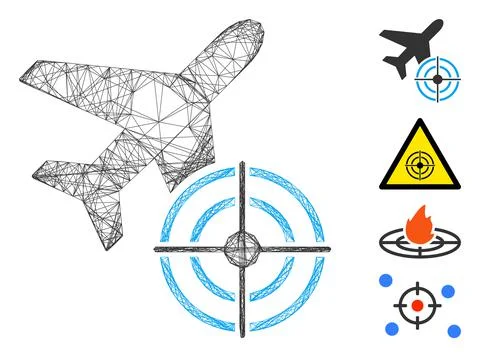 Network Aviation Target Vector Mesh 스톡 일러스트
