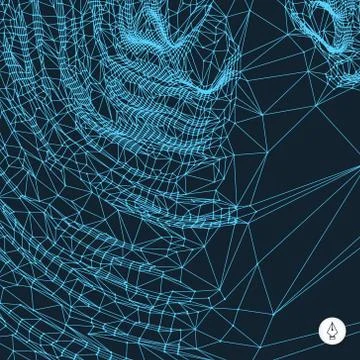 Network background. 3d technology vector illustration Illustrazione stock