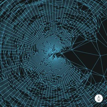 Network background. 3d technology vector illustration Stock Illustration