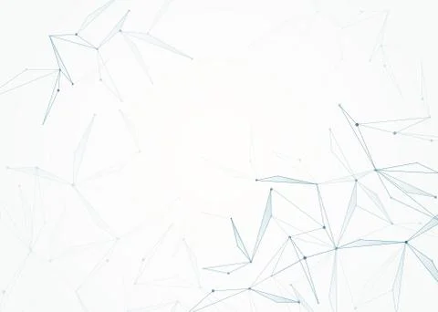 Network background in blue color with lines and dots for business design Stock Illustration