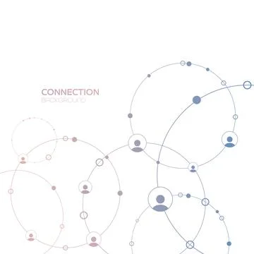 Network background. Connections with points, lines, and people icons. Stock Illustration