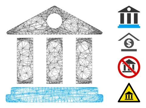 Network Bank Building Vector Mesh Ilustración de archivo
